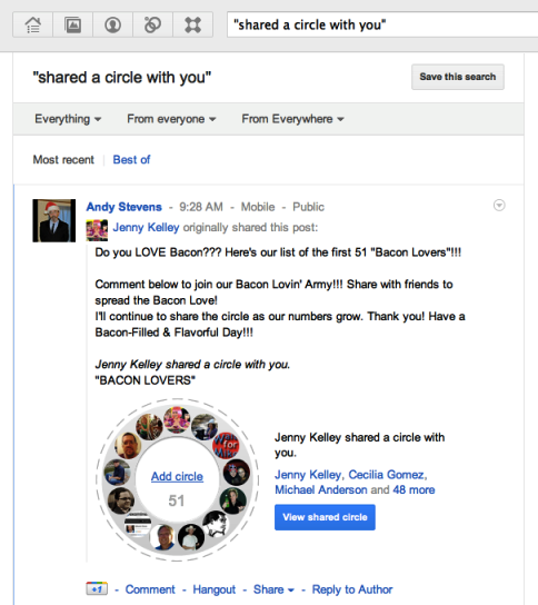 google + primeiros passos 5 círculos compartilhados