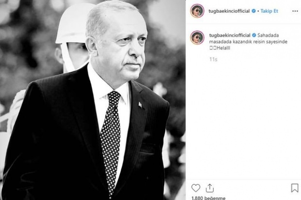 Partilha de Tuğba Ekinci do Presidente Erdoğan