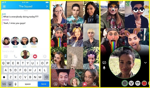 O Snapchat apresenta o chat de vídeo em grupo para até 16 pessoas.