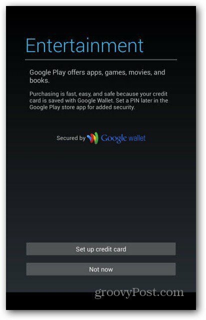 Contas de usuário do Nexus 7 - Google Wallet