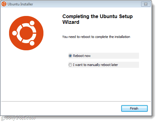 instalação do ubuntu concluída