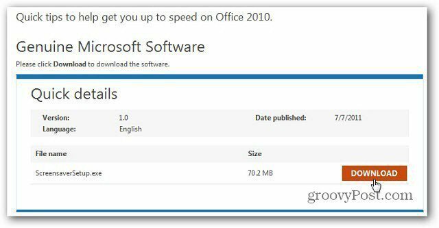 Aprenda o Office 2010 usando um protetor de tela