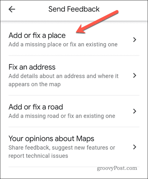 Enviar feedback no Google Maps no celular