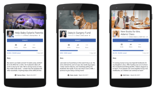 O Facebook expande as ferramentas de caridade para usuários pessoais e o Facebook Live.