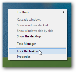 barra de tarefas do windows 8 lock