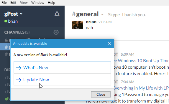 Slack Windows Desktop App atualizado para 2.0.1