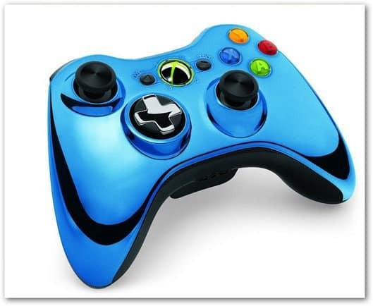 Controlador Xbox 360 cromado azul