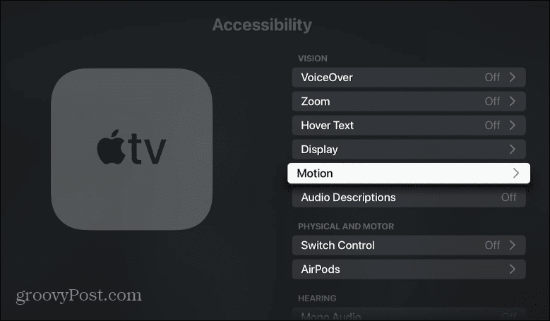Desative a reprodução automática de vídeo e som na Apple TV