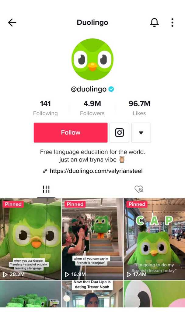 como-desenvolver-uma-estratégia-de-conteúdo-vídeo-quem-é-a-cara-do-seu-conteúdo-tiktok-duolingo-coruja-mascote-exemplo-3