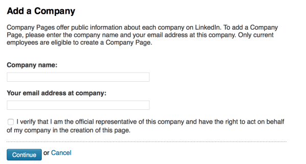 LinkedIn adicionar página da empresa