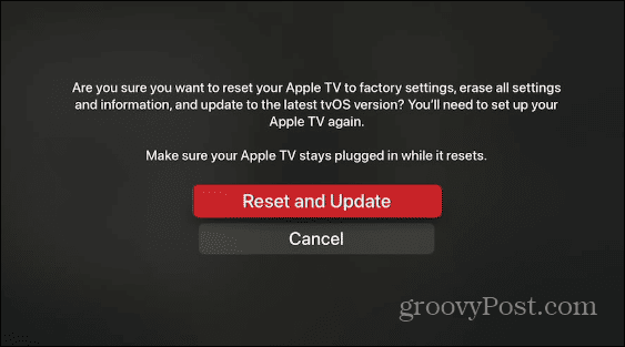 redefinir a apple tv
