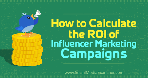 Como calcular o ROI de campanhas de marketing de influência, por Kristen Matthews no examinador de mídia social.