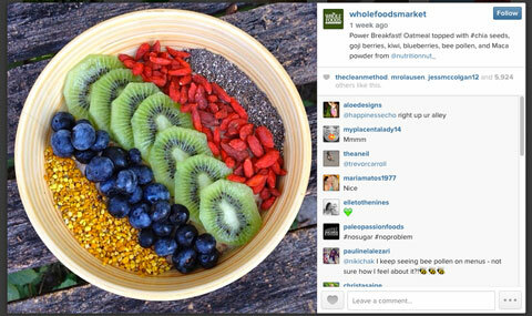 imagem do Instagram de alimentos inteiros com #chia