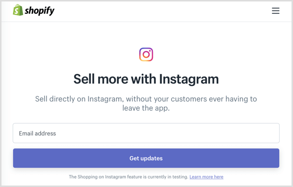 instagram shoppable post shopify programa beta inscrição