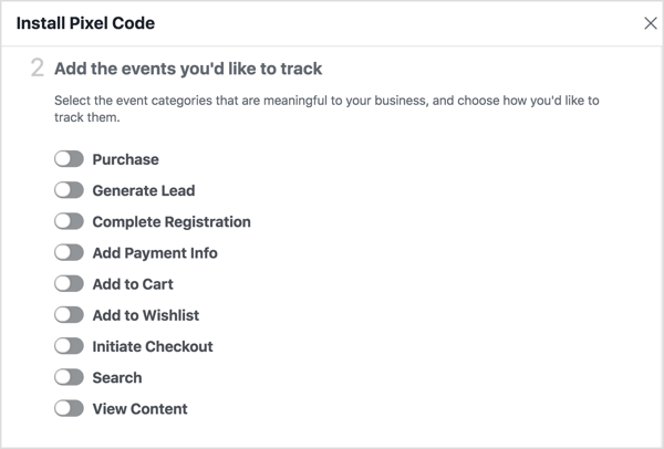 Para exibir anúncios dinâmicos do Facebook, você precisa criar eventos adicionais.
