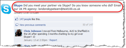 Skype no Facebook