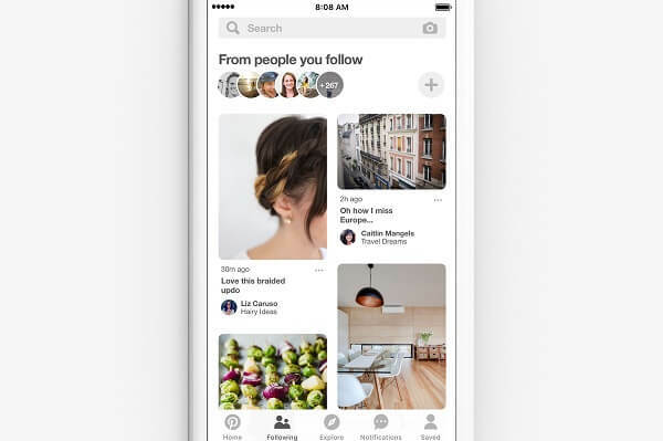 O Pinterest anunciou que está lançando uma nova maneira de descobrir ideias de pessoas e marcas que você já segue na plataforma.