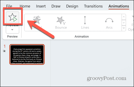 botão de visualização do powerpoint