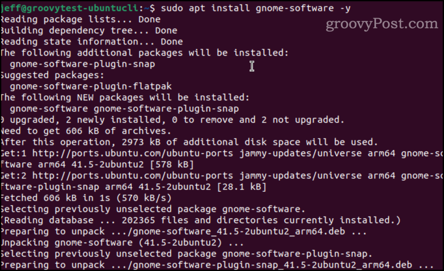 apto instalar software gnome