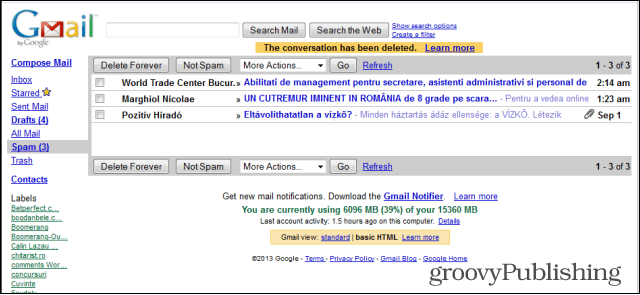 HTML do estilo antigo do Gmail