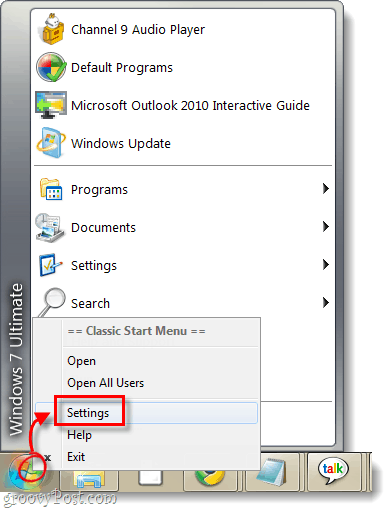 menu Iniciar clássico no Windows 7