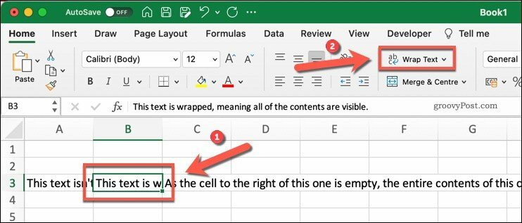 O botão Quebrar Texto no Microsoft Excel