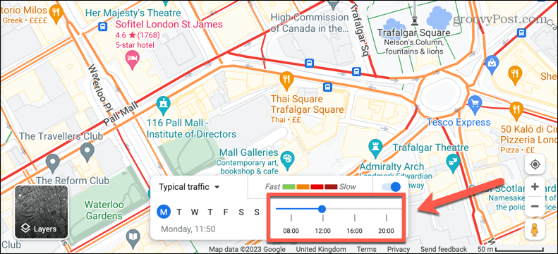 google maps tempo de trânsito típico