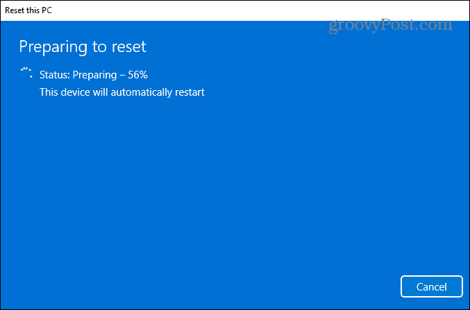 preparando para reiniciar o Windows 11