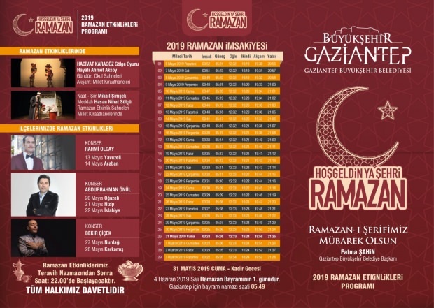 O que há nos eventos 2019 de Gaziantep Municipality Ramadan?