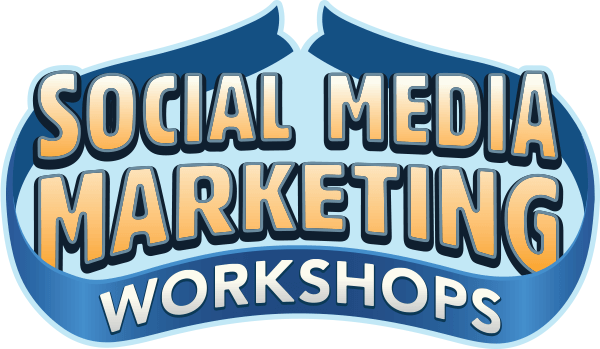 Masthead de logotipo de workshops de marketing de mídia social