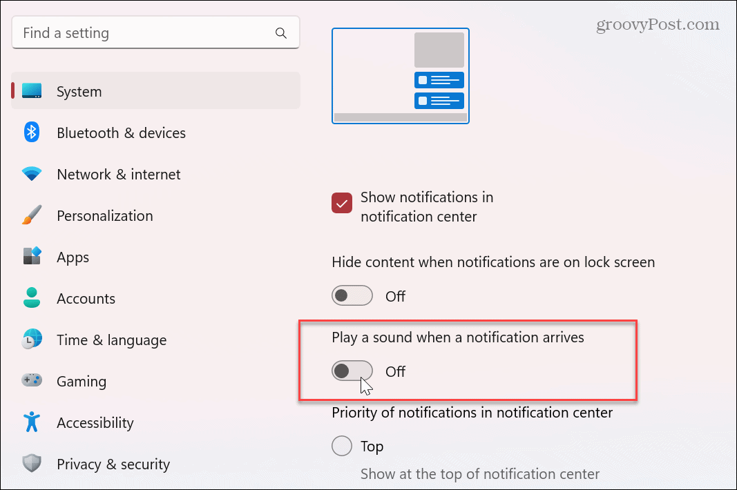 Desative os sons de notificação de aplicativos no Windows