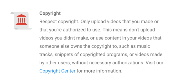 A política de direitos autorais do YouTube está claramente definida.