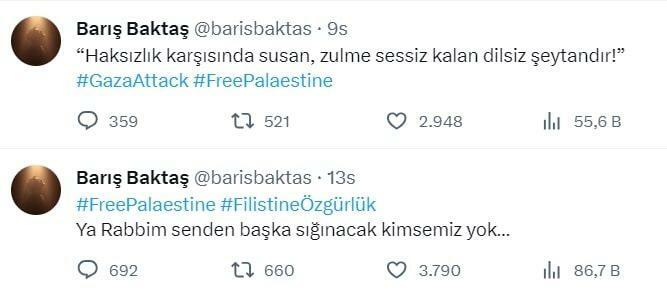 Barış Baktaş Compartilhando apoio à Palestina