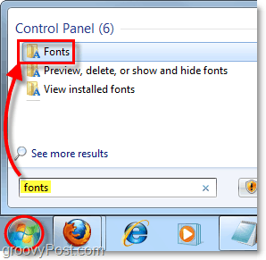 acesse o painel de controle de fontes no windows 7 