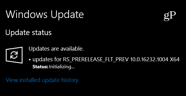 Lançamento do Windows 10 Insider Preview 16232.1004, apenas uma atualização secundária