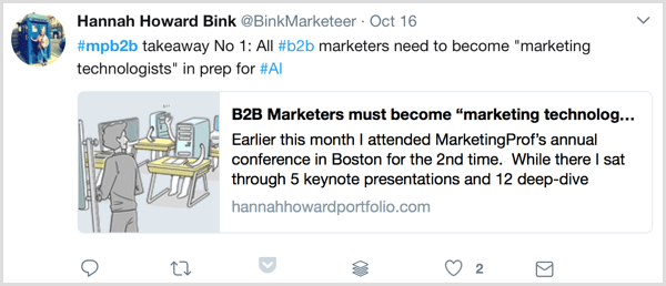 blogging ao vivo marketing profs b2b marketing forum twitter example