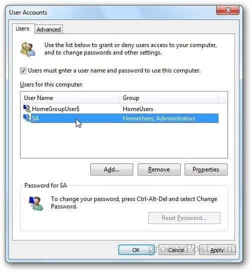 Como fazer logon automaticamente no Windows 7