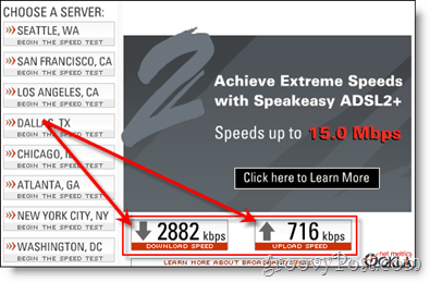 Testes de velocidade DSL da Verizon:: groovyPost.com