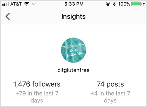 Visão geral do Instagram Insights