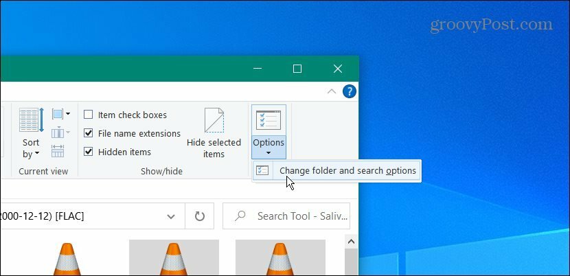 Opções do Windows 10 File Explorer