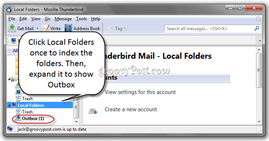 Excluir mensagens não enviadas na caixa de saída do Thunderbird