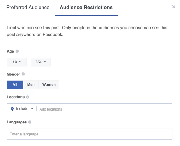 Você também pode restringir a visibilidade de sua postagem no Facebook.
