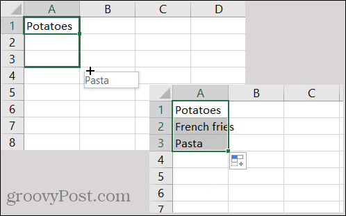 Lista personalizada de preenchimento automático do Excel