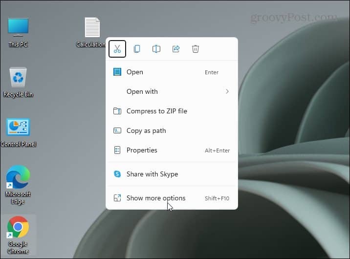 Novo menu de contexto do Windows 11