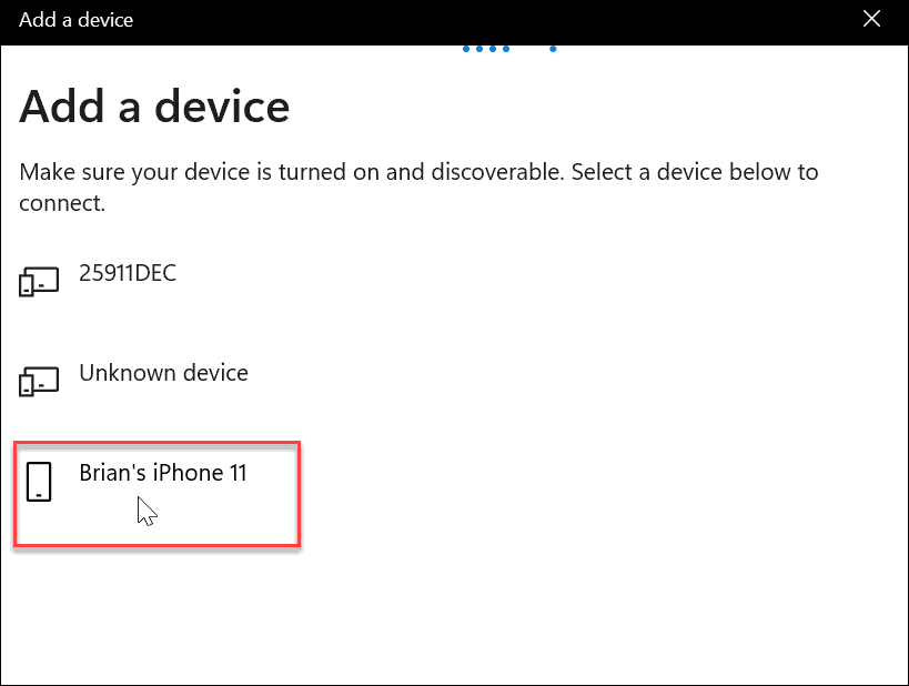selecione bluetooth iphone usar bloqueio dinâmico no windows 11