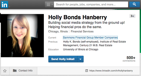 exemplo de título de perfil de funcionário do LinkedIn