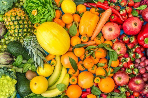 Seleção de frutas e vegetais