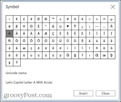 Símbolos para acentos no Word na web