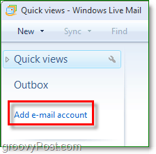 adicionar uma conta de email ao windows live mail