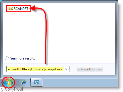 Captura de tela - Lançamento da ferramenta de reparo do Outlook 2007 SCANPST